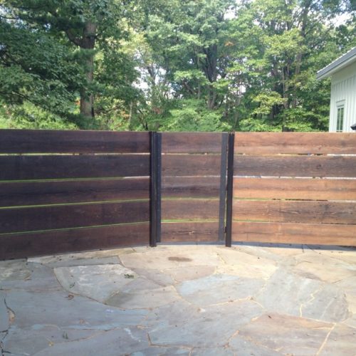 Antique Reclaimed Douglas Fir Fence with Steel Posts