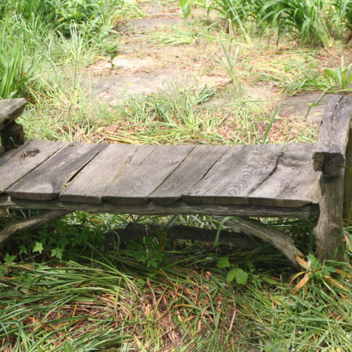 Backless Bench in Ancient Locust and Weathered Osage Orange