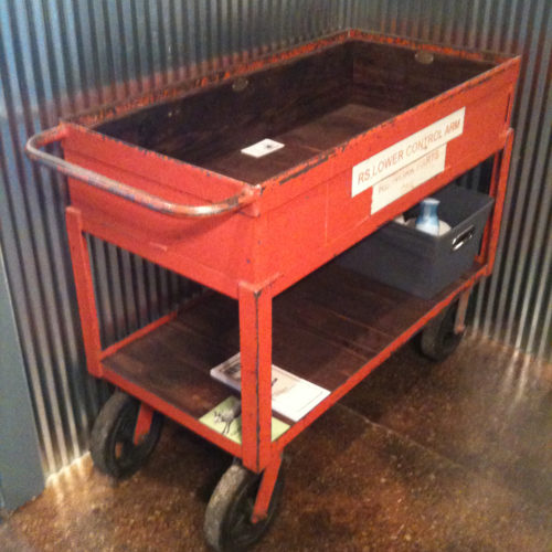 Vintage Industrial Cart Refurbished into Rolling Bar Cart