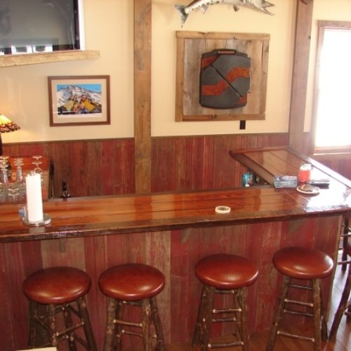 Bar Top and Side Paneling in Reclaimed Barnwood