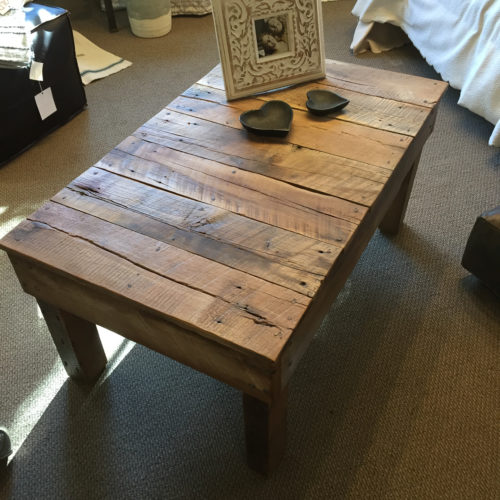 Coffee Table made from Reclaimed Industrial Wood Cart 