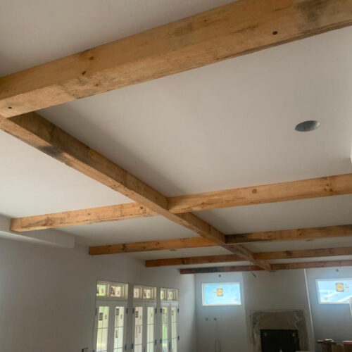 Beams in Rough Sawn Weathered White Pine- unfinished