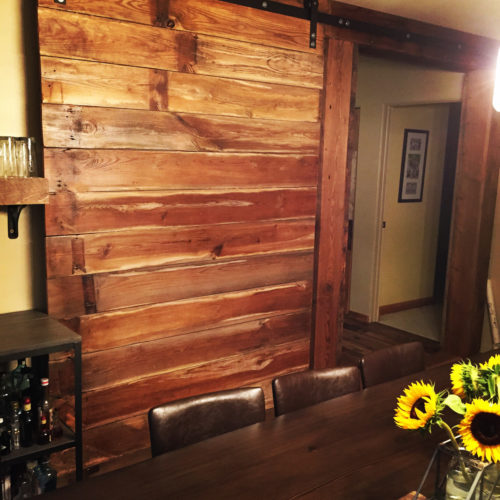 Reclaimed Antique Pine Sliding Door