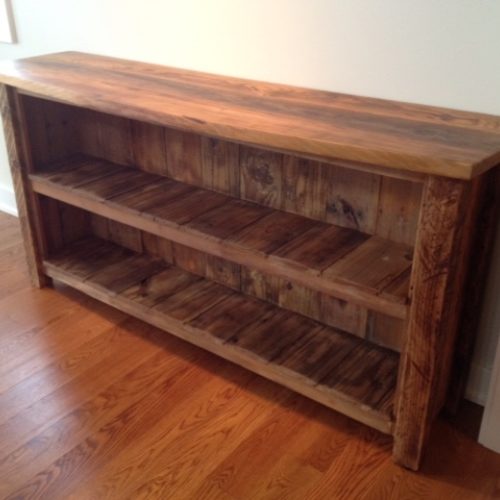 Buffet Shelving Unit in Elm with Stain