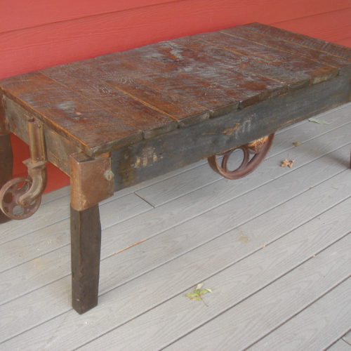Coffee Table made from Antique Reclaimed Cart