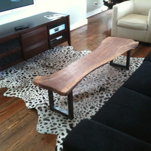 Coffee Table in Black Walnut with Steel Base 