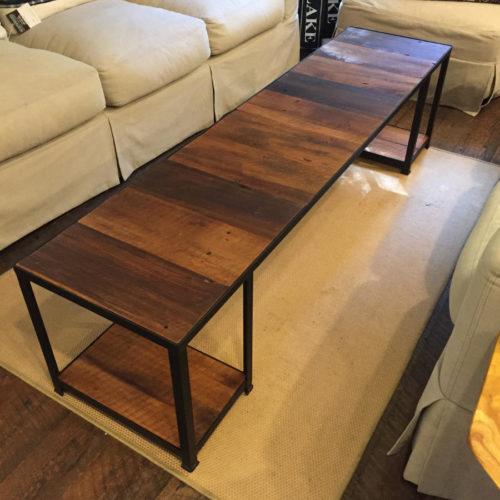 Coffee Table in Antique Reclaimed Pine and Steel Frame