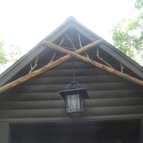 Decorative Posts and Twig Accents in Peeled Cedar