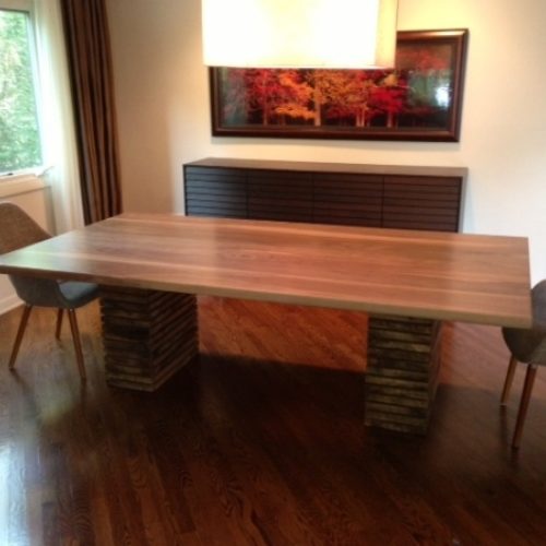 Dining Table with Walnut Top and Paloma Style Base