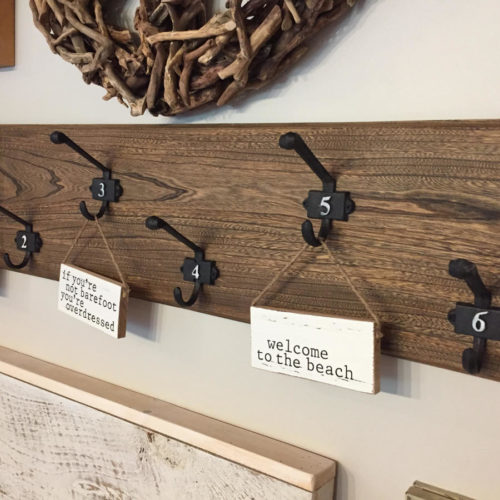 Hook Board with Cast Iron Number Hooks