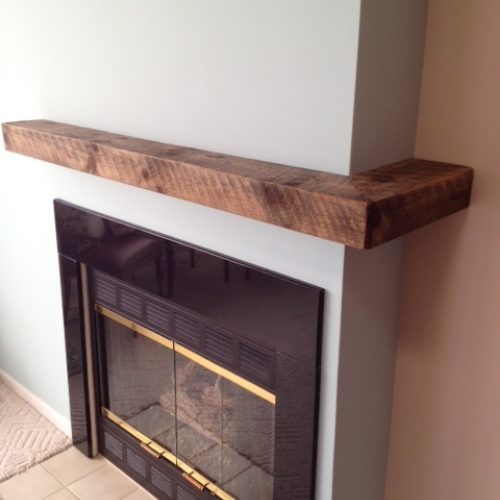 Mantle Wrap in Reclaimed Weathered White Pine