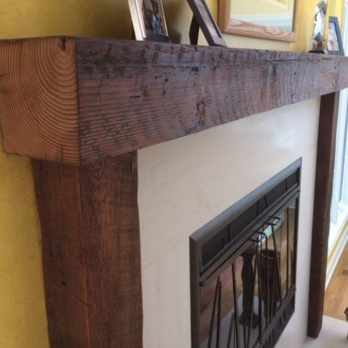 Reclaimed Antique Pine Mantle and Posts