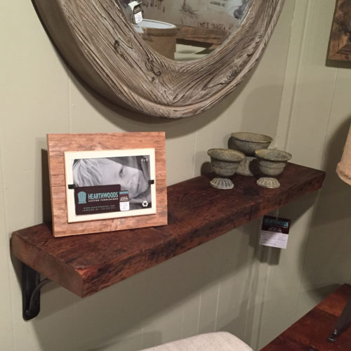 Reclaimed Wood Shelf with Steel Brackets