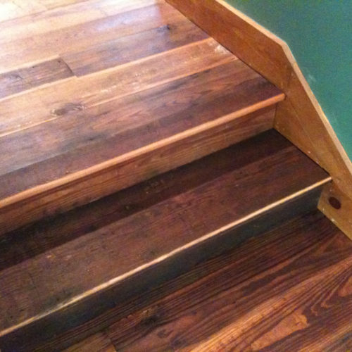 Stair Treads in Antique Reclaimed Pine