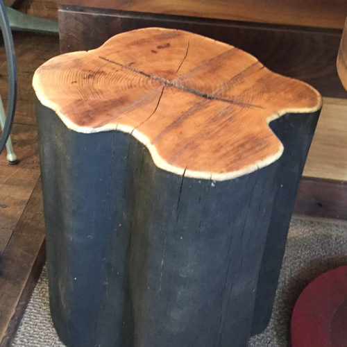 Stump Side Table in Black Locust with Black Paint