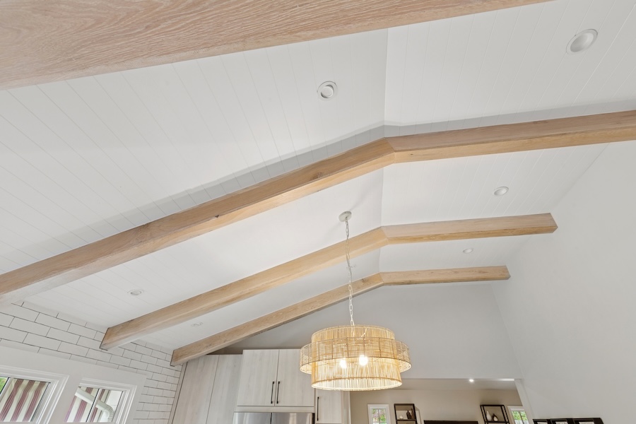 wood beams on ceiling