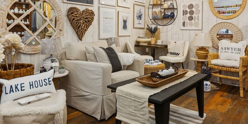 Hearthwoods showroom seating area decor