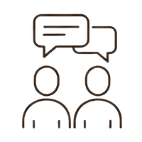 two people talking outline icon