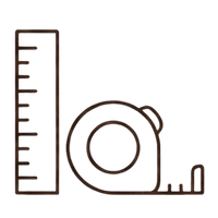 ruler and tape measure outline icon