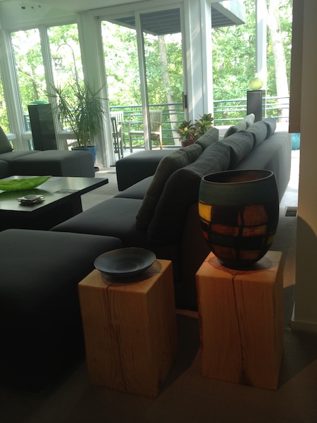 pedestal side tables