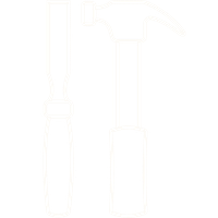 Hammer and chisel outline icon