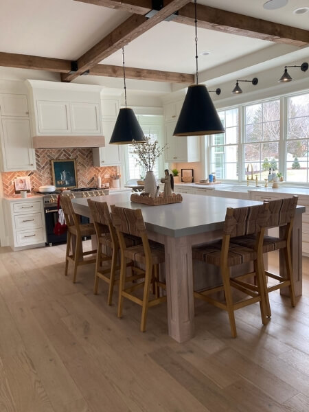 beams on ceiling in kitchen